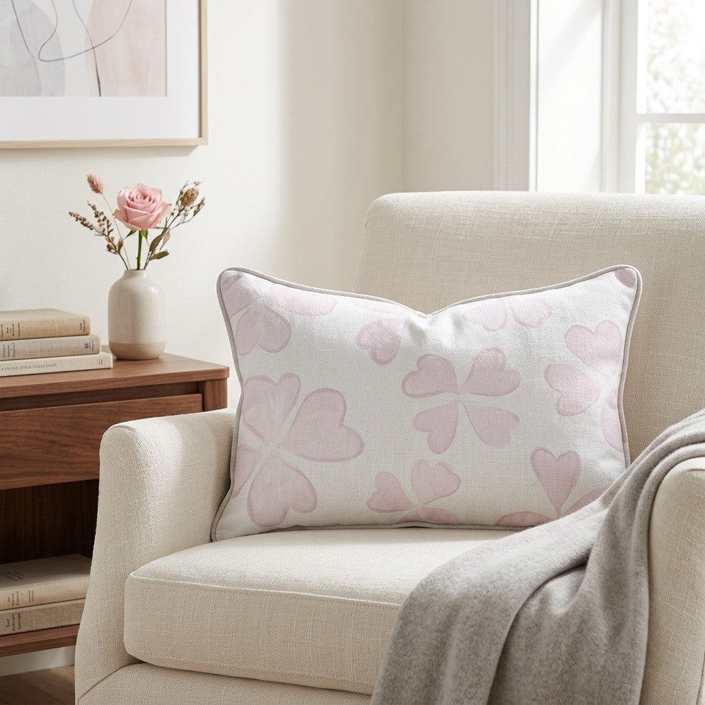 Blushing Shamrocks Throw Pillow - Lemon Park