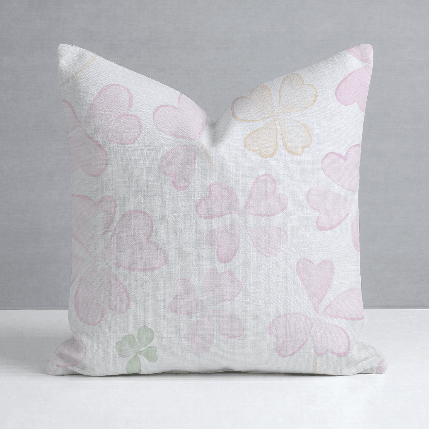 Blushing Shamrocks Throw Pillow - Lemon Park