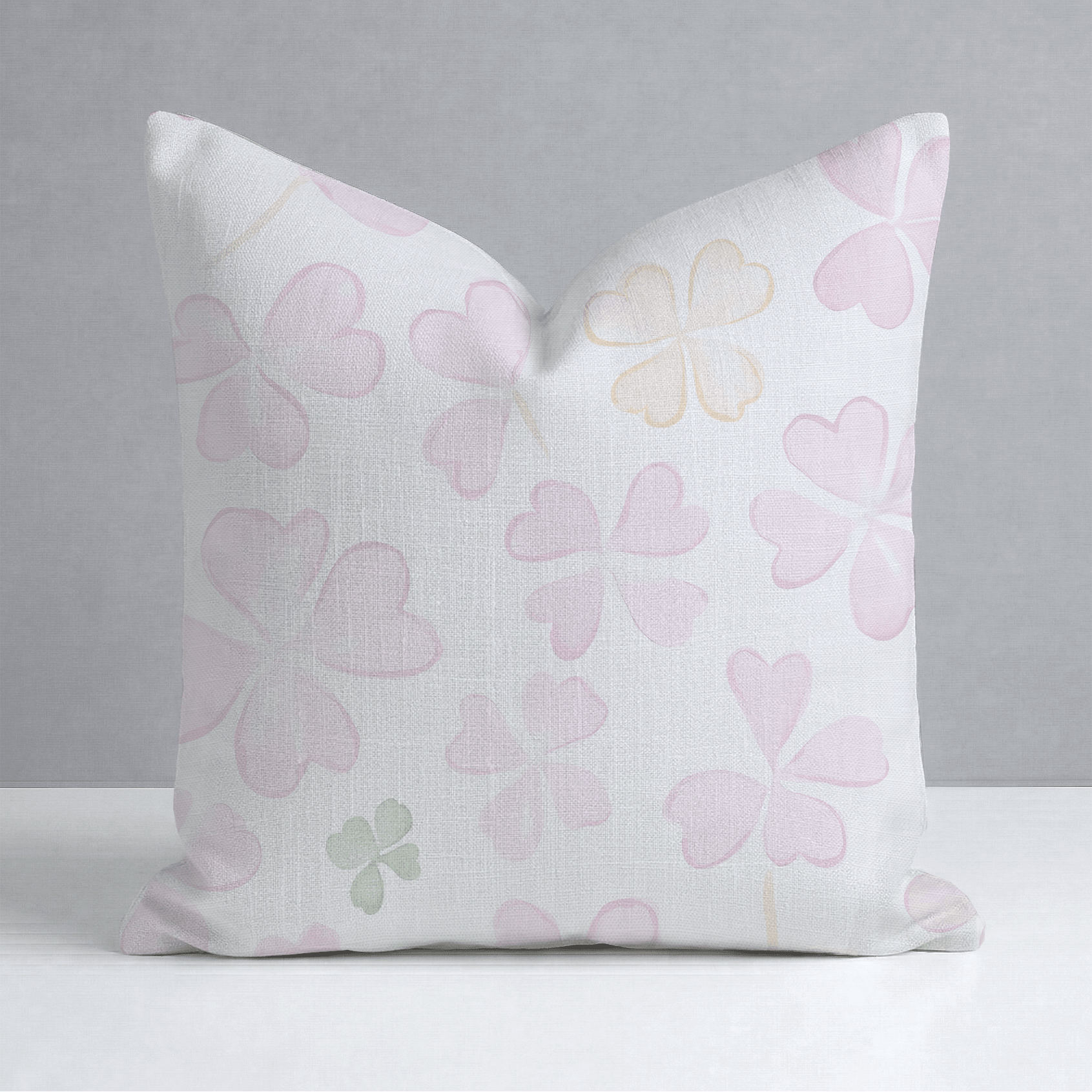 Blushing Shamrocks Throw Pillow - Lemon Park