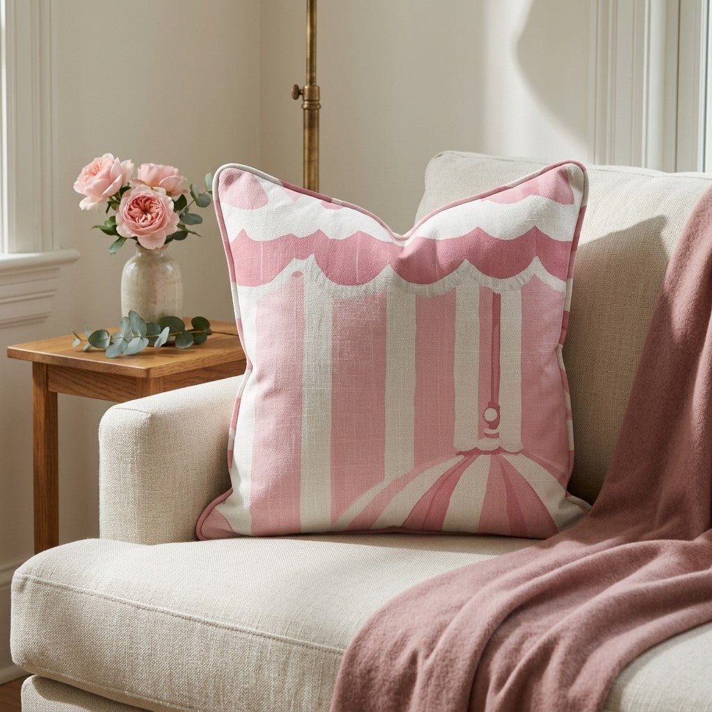 Boardwalk Bliss Throw Pillow - Lemon Park