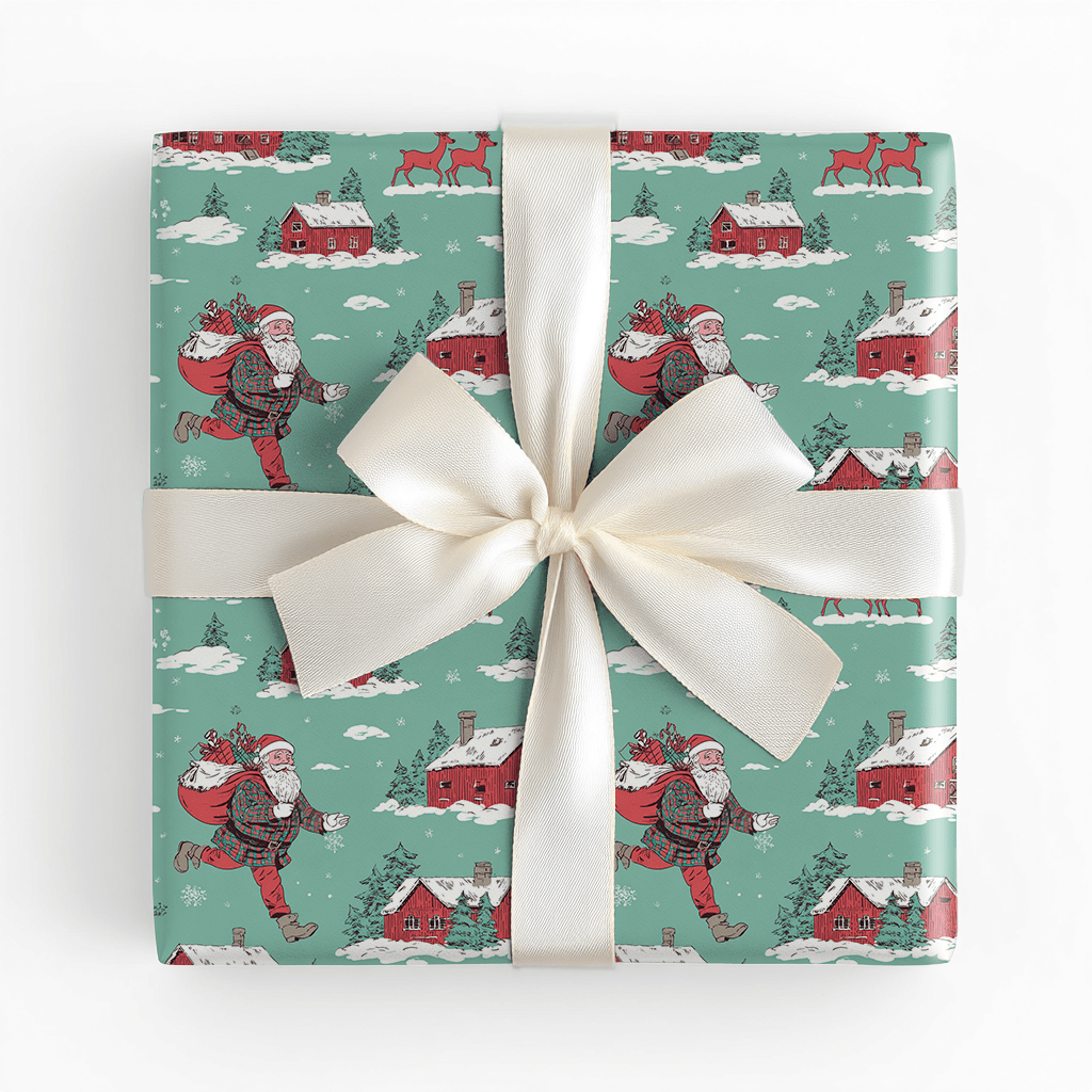 Boot - Scootin’ Claus - Wrapping Paper - Lemon Park