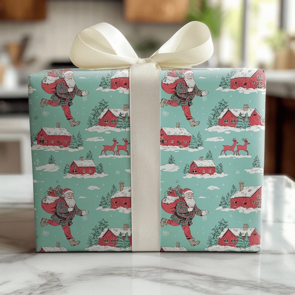 Boot - Scootin’ Claus - Wrapping Paper - Lemon Park
