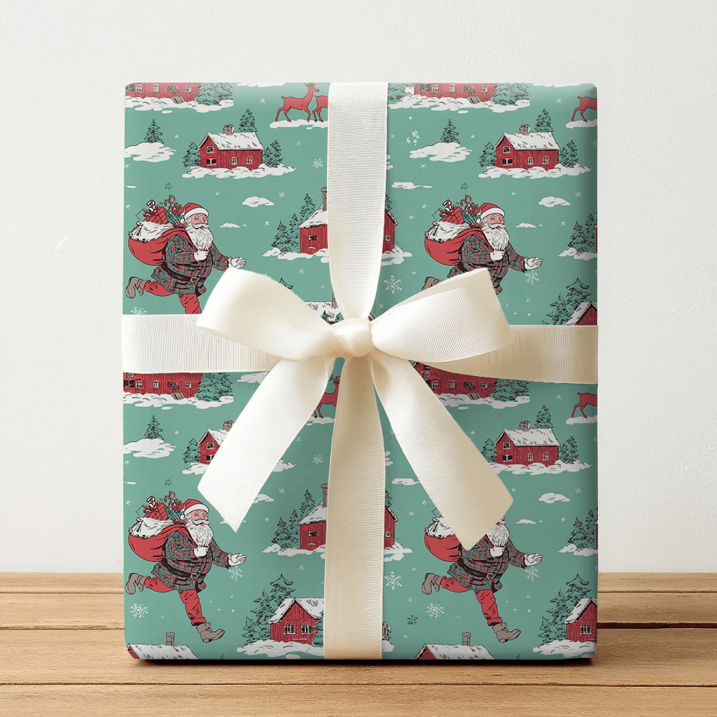 Boot - Scootin’ Claus - Wrapping Paper - Lemon Park
