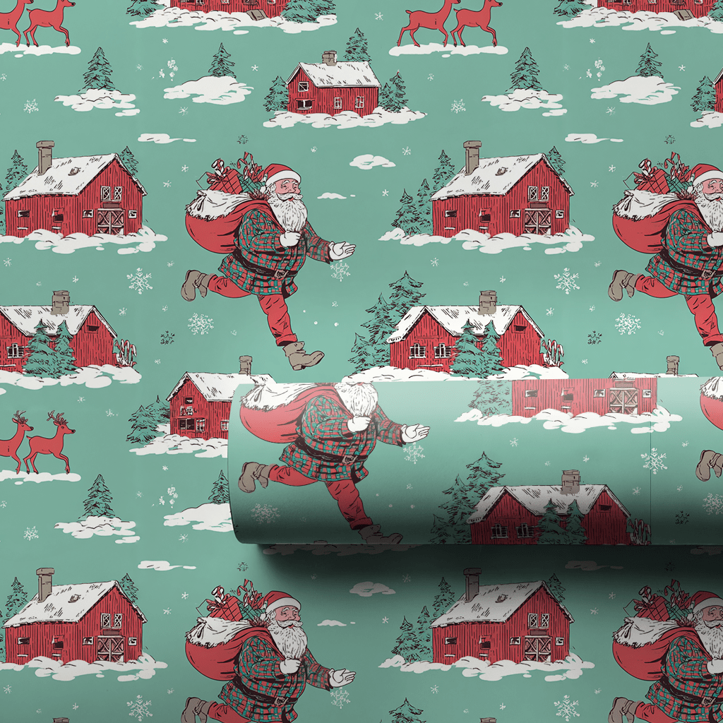 Boot - Scootin’ Claus - Wrapping Paper - Lemon Park