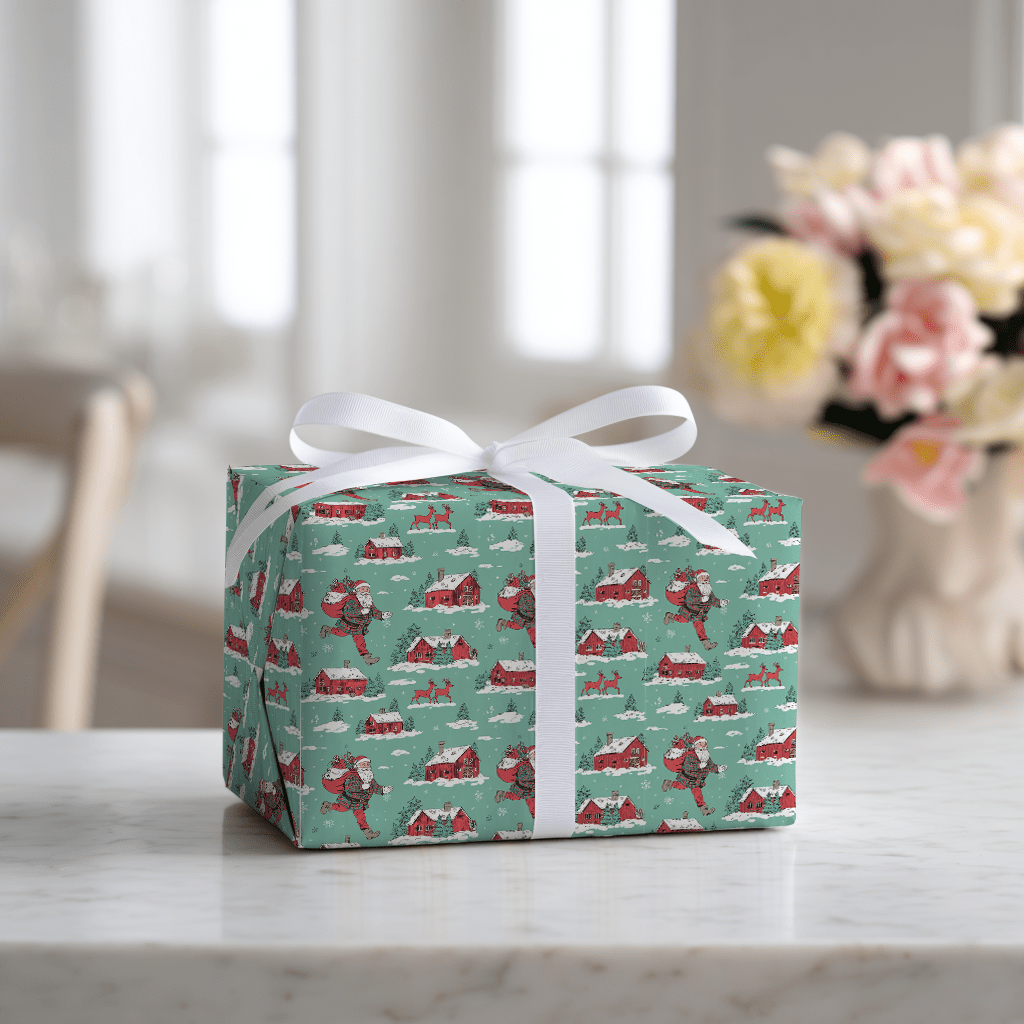 Boot - Scootin’ Claus - Wrapping Paper - Lemon Park