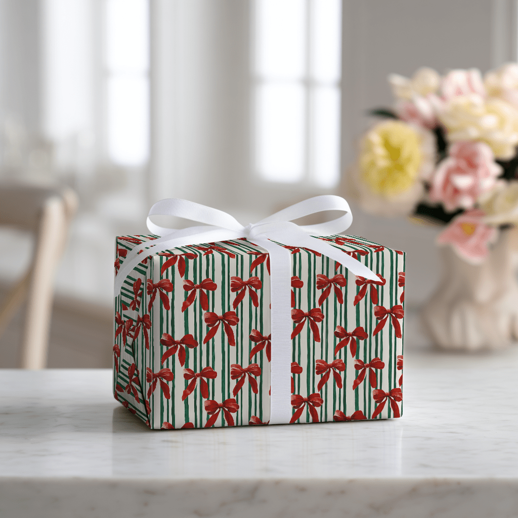 Bowtiful Stripes - Wrapping Paper - Lemon Park