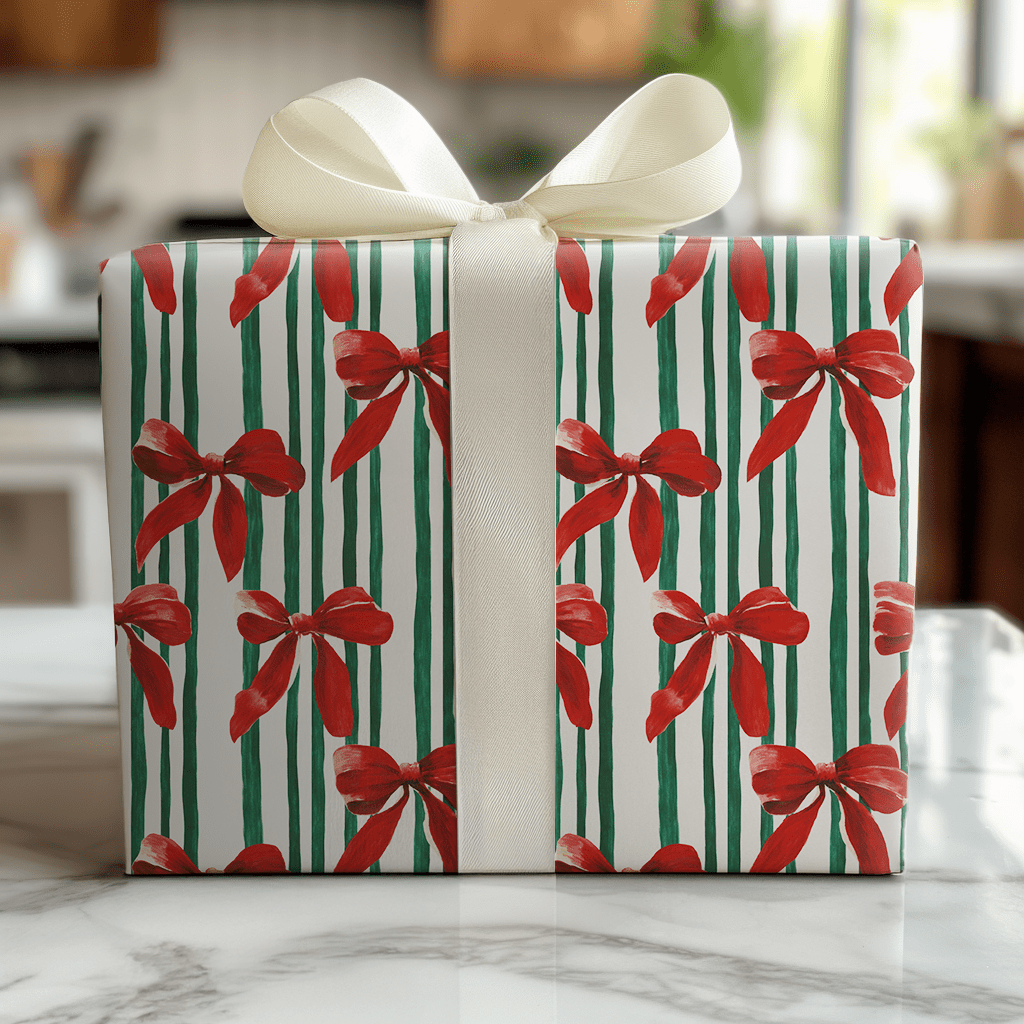 Bowtiful Stripes - Wrapping Paper - Lemon Park