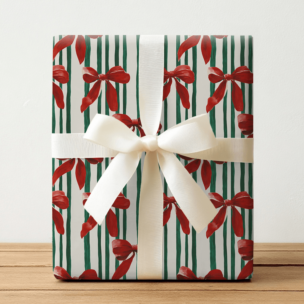 Bowtiful Stripes - Wrapping Paper - Lemon Park
