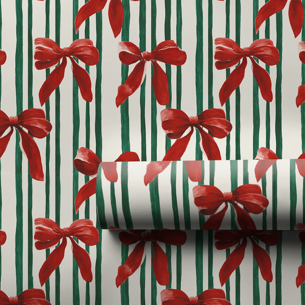 Bowtiful Stripes - Wrapping Paper - Lemon Park