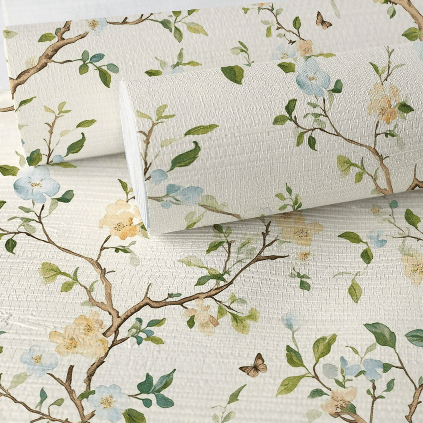 Branch Out Faux Grasscloth Wallpaper - Lemon Park
