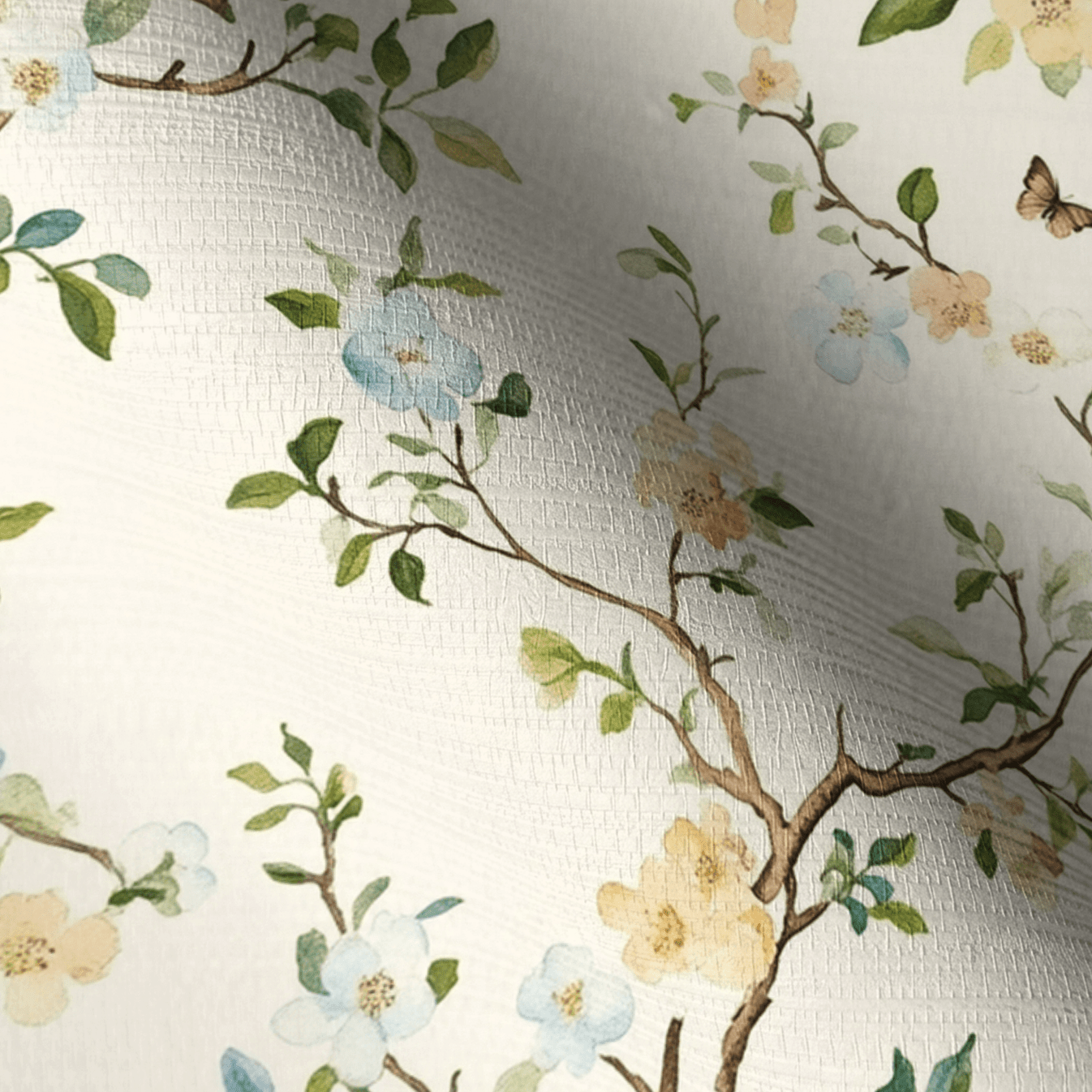 Branch Out Faux Grasscloth Wallpaper - Lemon Park