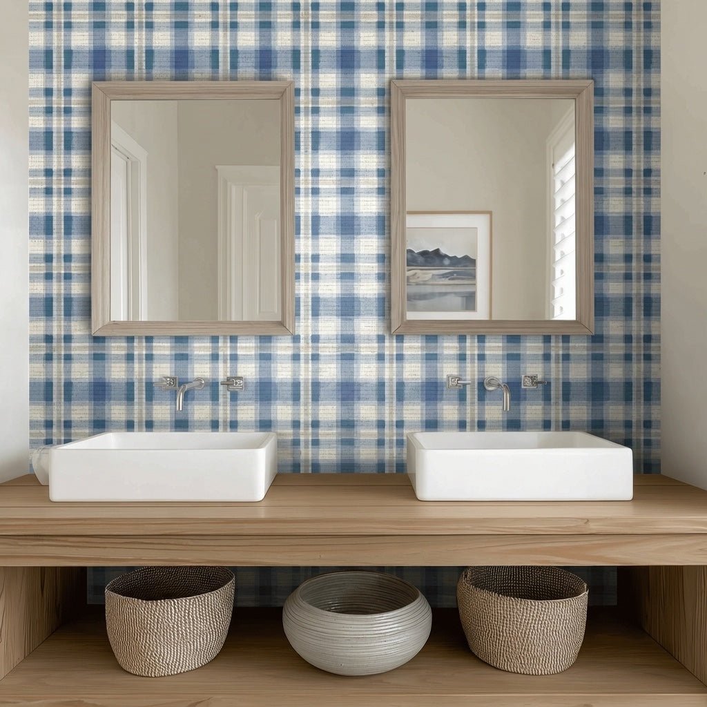 Brett Faux Grasscloth Wallpaper - Lemon Park