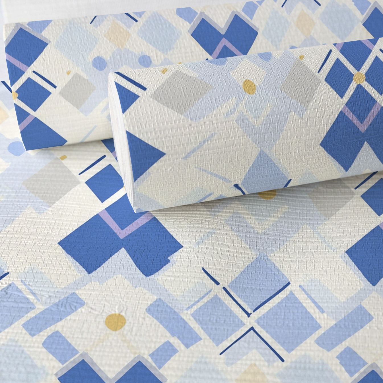 Brooke Blues Faux Grasscloth Wallpaper