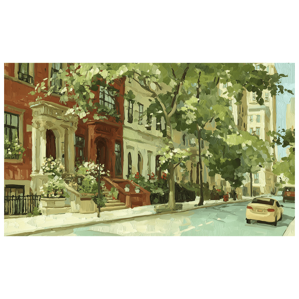Brownstone Morning - Tapestry - Lemon Park