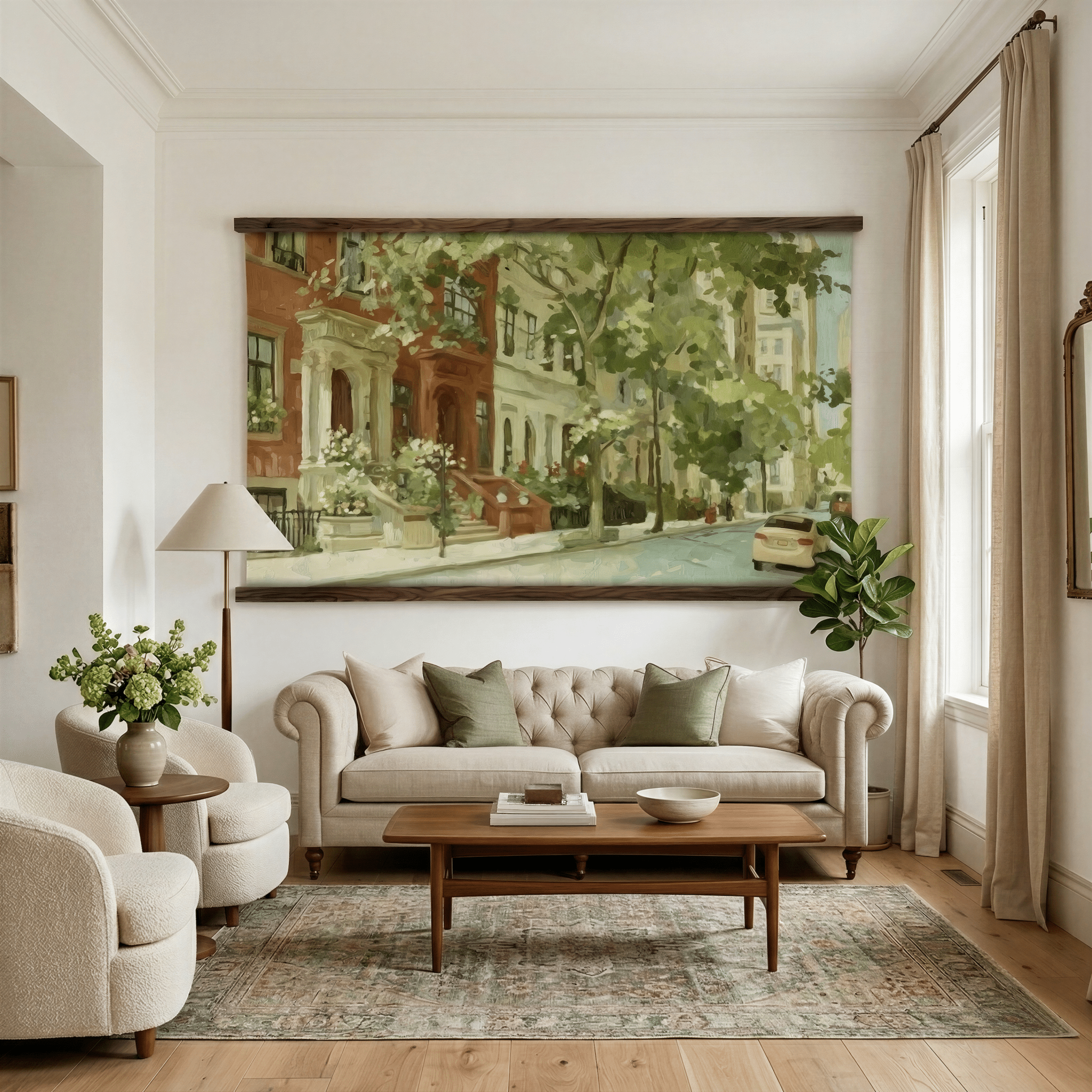 Brownstone Morning - Tapestry - Lemon Park