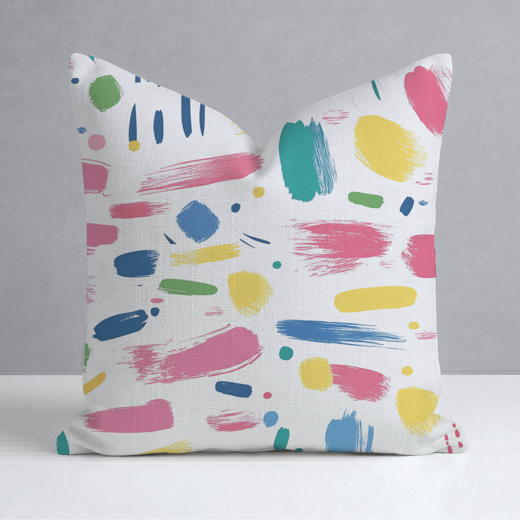 Brushstroke Bliss Throw Pillow - Lemon Park