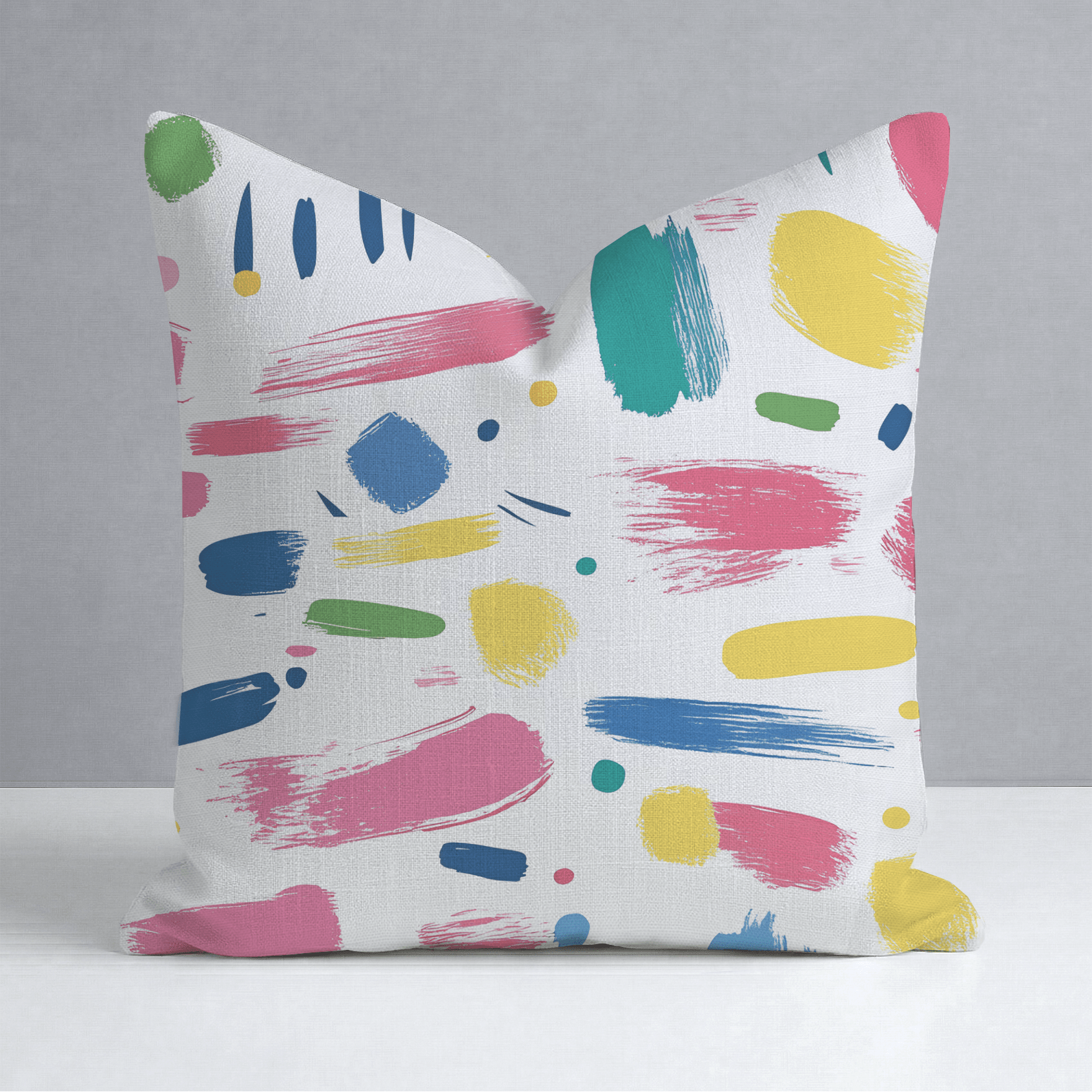 Brushstroke Bliss Throw Pillow - Lemon Park