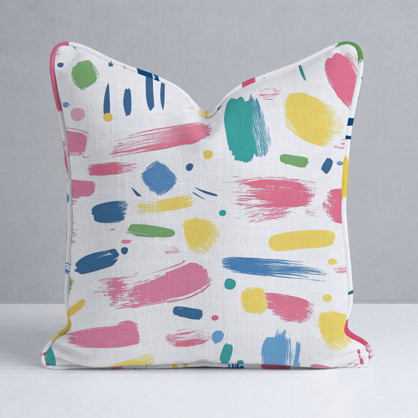 Brushstroke Bliss Throw Pillow - Lemon Park