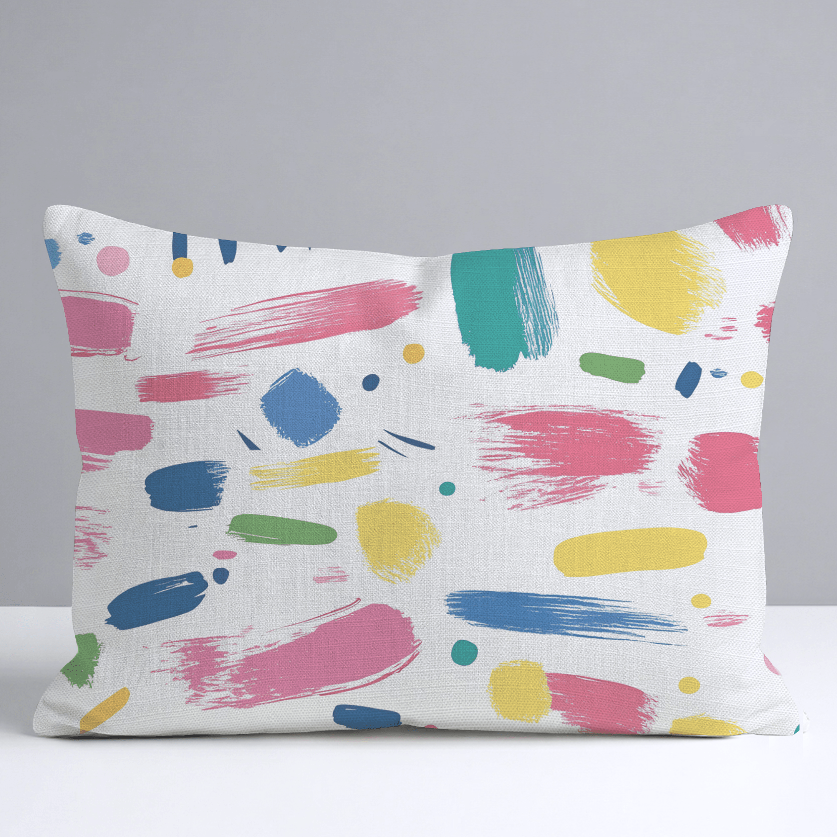 Brushstroke Bliss Throw Pillow - Lemon Park