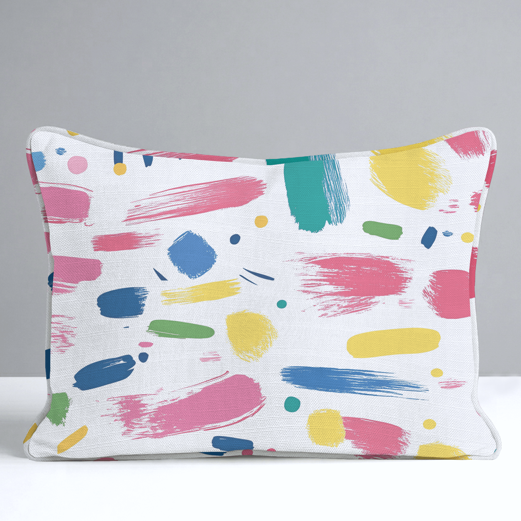 Brushstroke Bliss Throw Pillow - Lemon Park