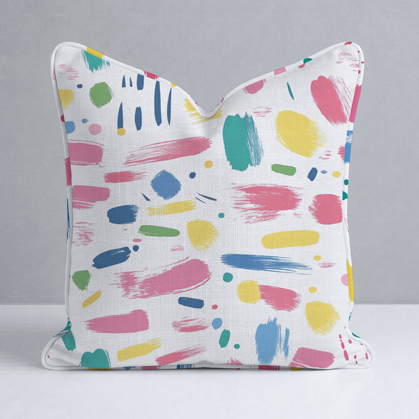 Brushstroke Bliss Throw Pillow - Lemon Park