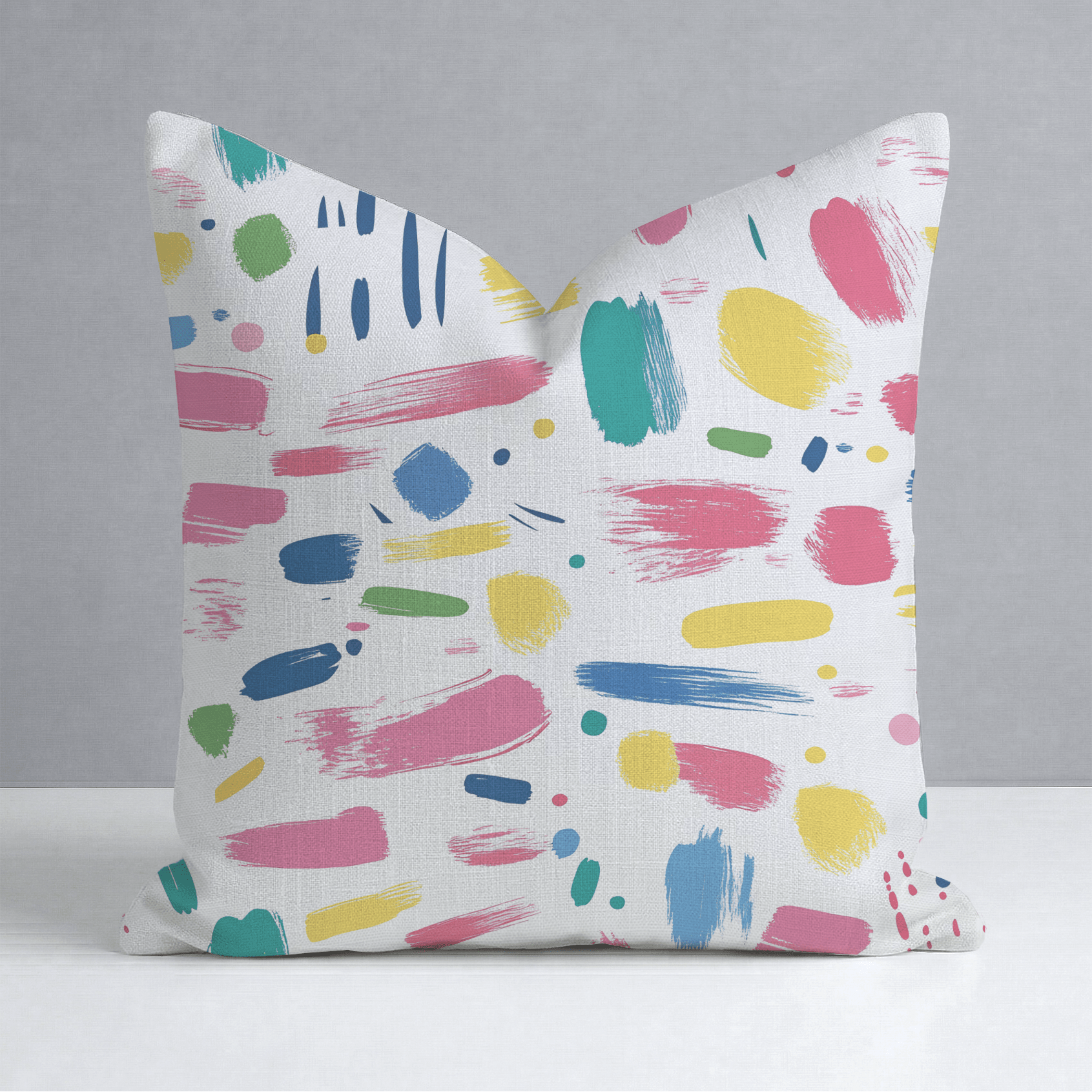 Brushstroke Bliss Throw Pillow - Lemon Park