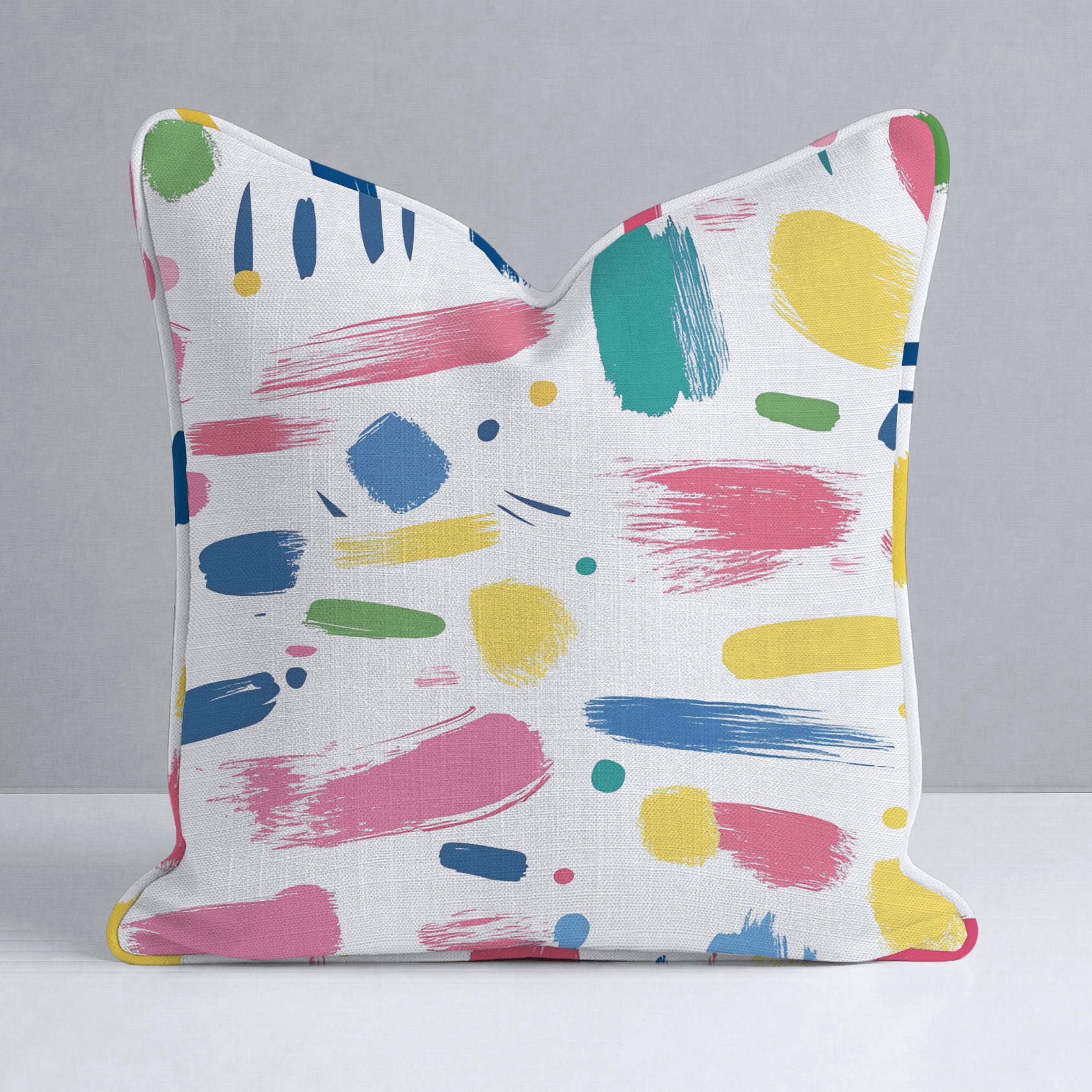 Brushstroke Bliss Throw Pillow - Lemon Park