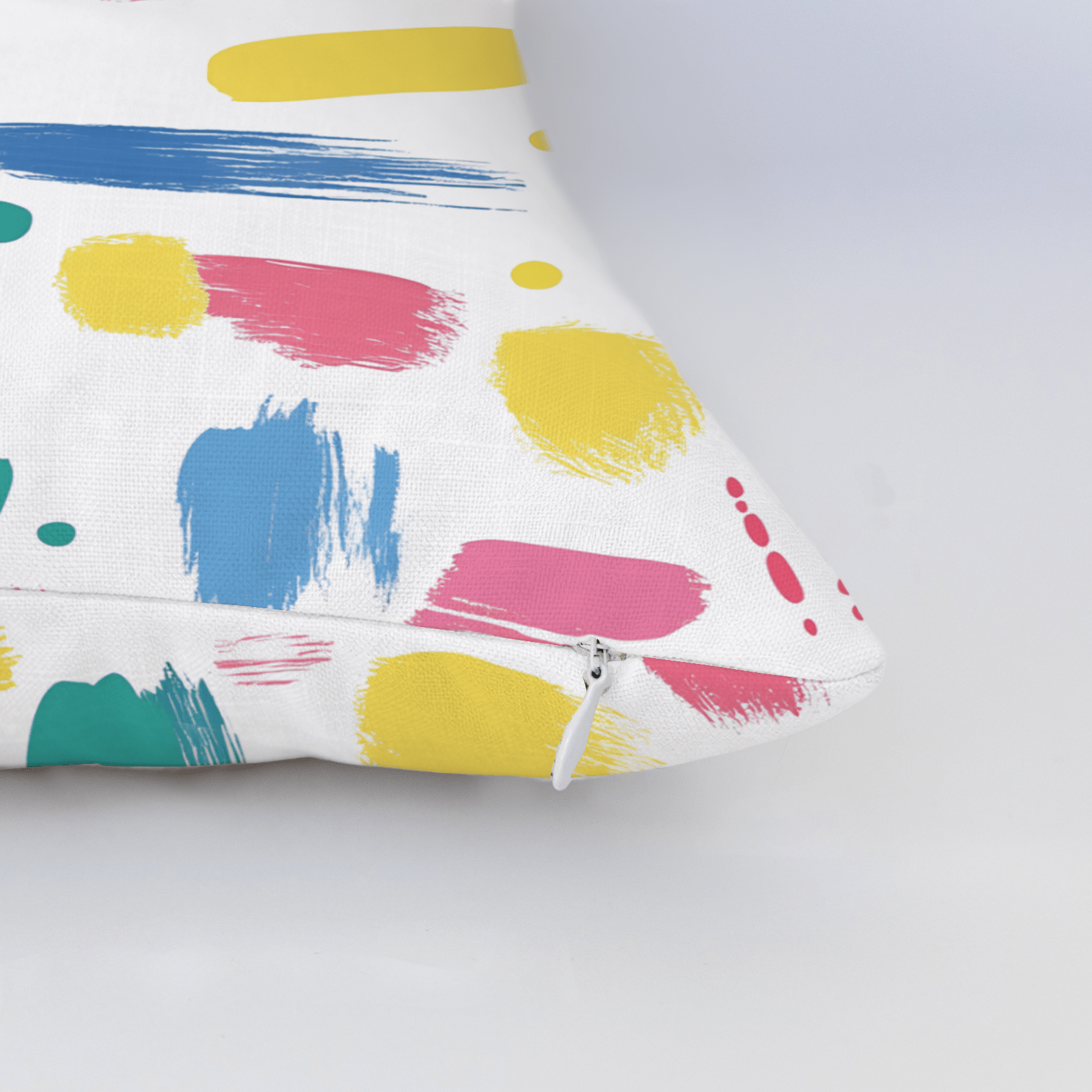 Brushstroke Bliss Throw Pillow - Lemon Park