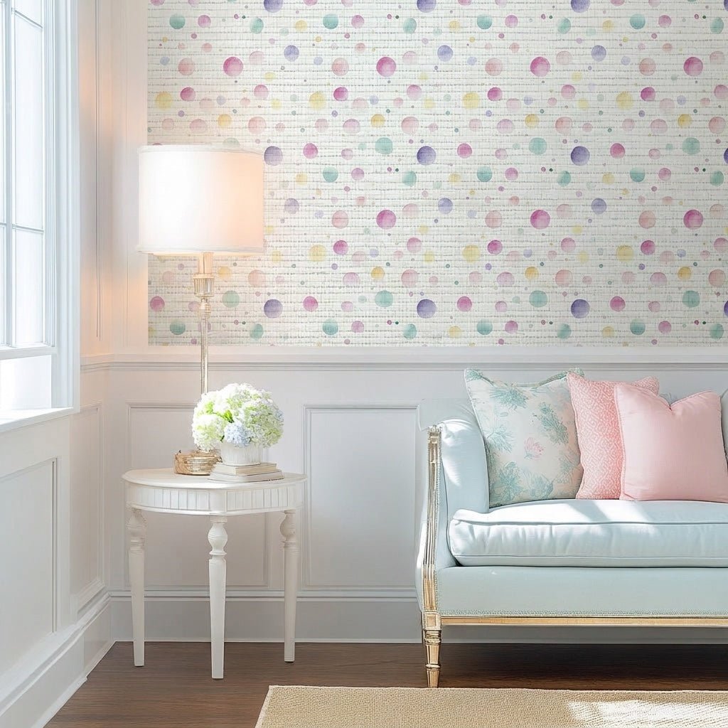 Bubble Bliss Faux Grasscloth Wallpaper - Lemon Park