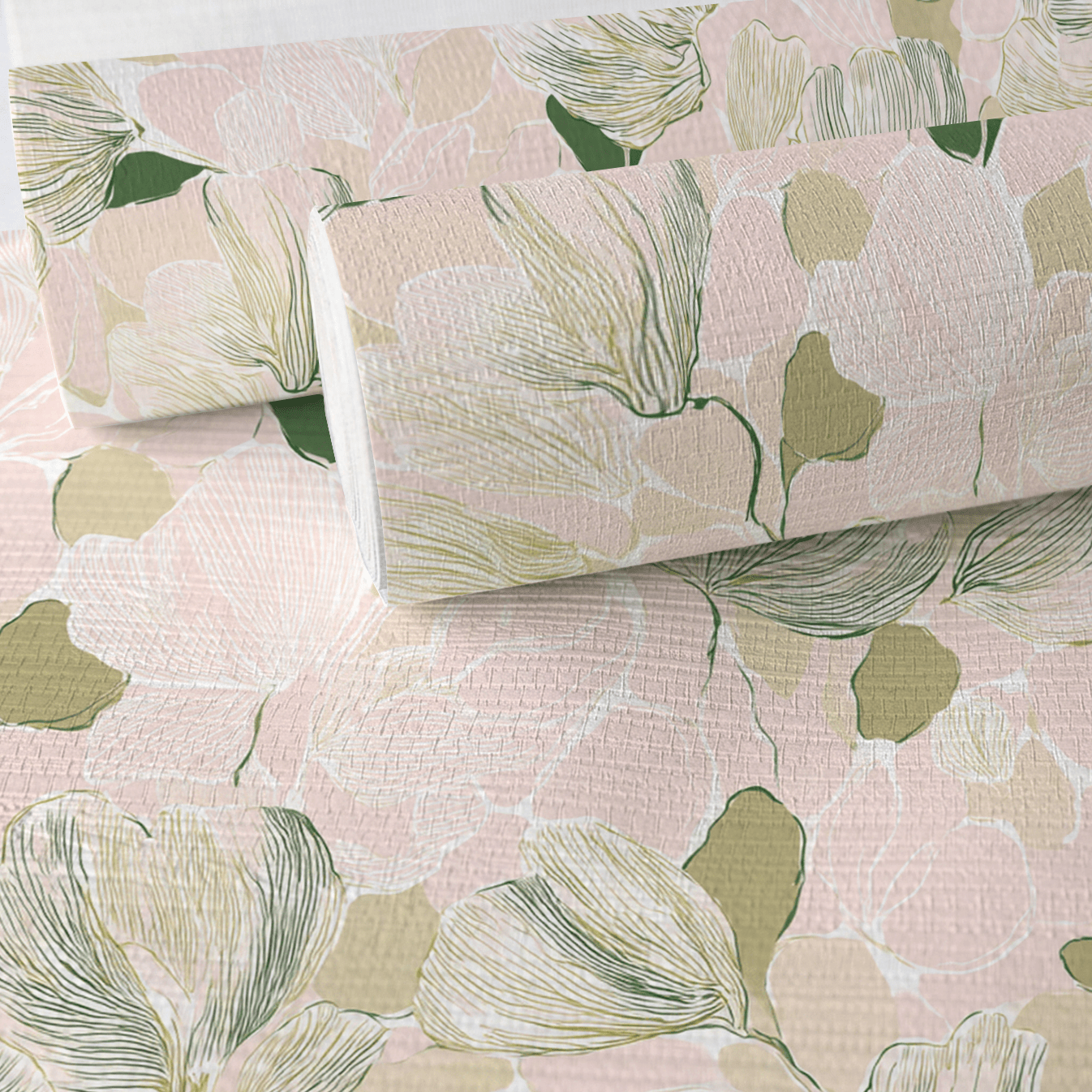 Bubblegum Matcha Faux Grasscloth Wallpaper - Lemon Park