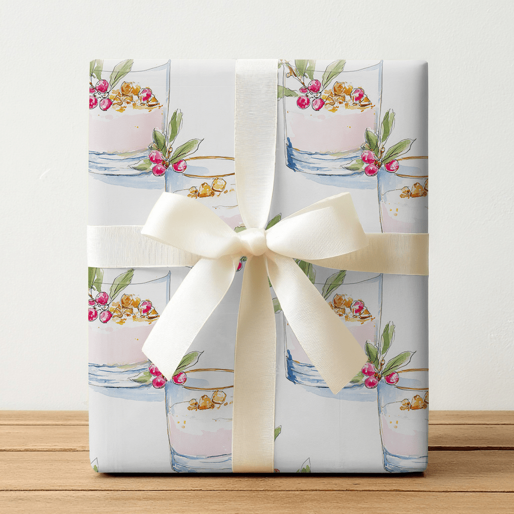 Bubbly Under the Mistletoe - Wrapping Paper - Lemon Park