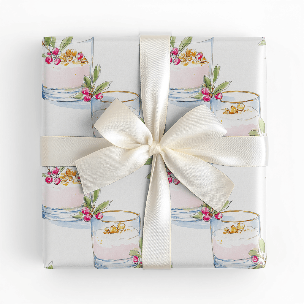 Bubbly Under the Mistletoe - Wrapping Paper - Lemon Park