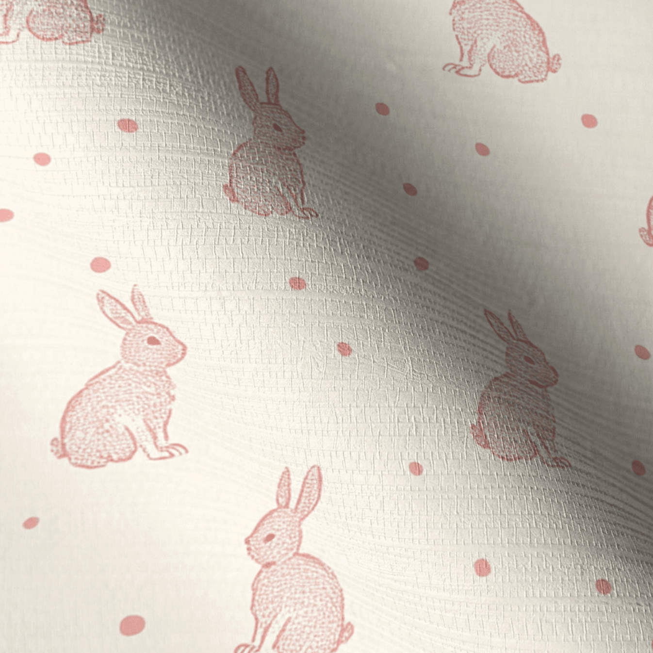 Bunny Ballet Faux Grasscloth Wallpaper - Lemon Park