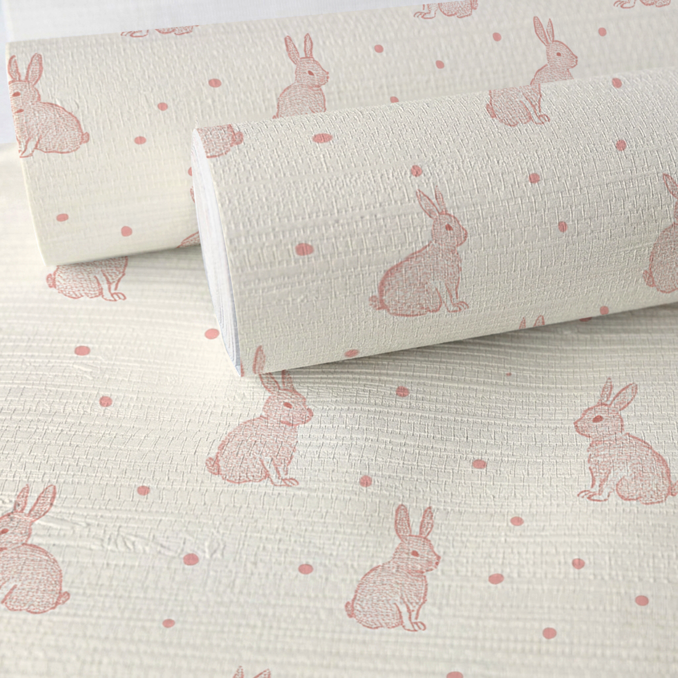 Bunny Ballet Faux Grasscloth Wallpaper