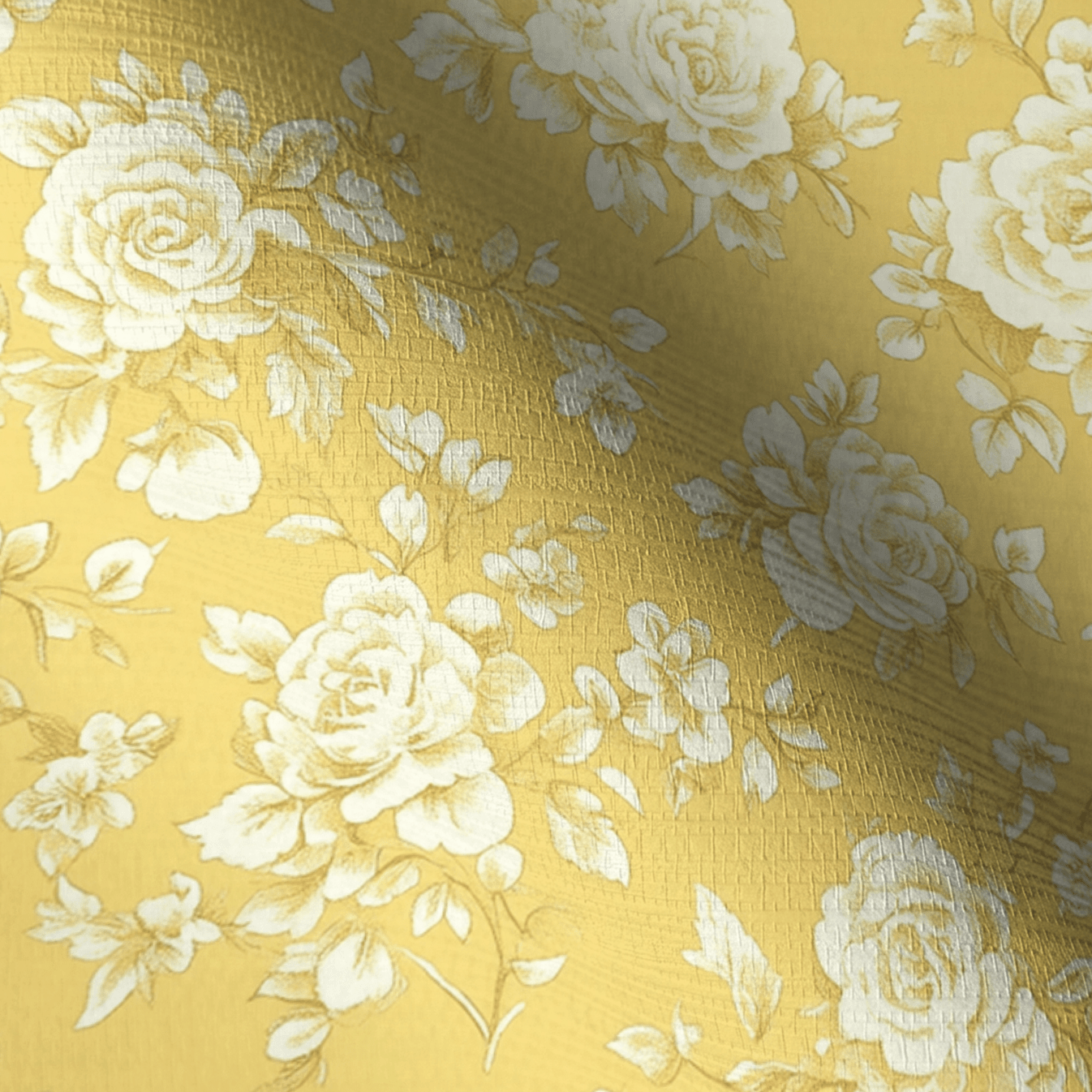 Buttercream Rose Faux Grasscloth Wallpaper - Lemon Park