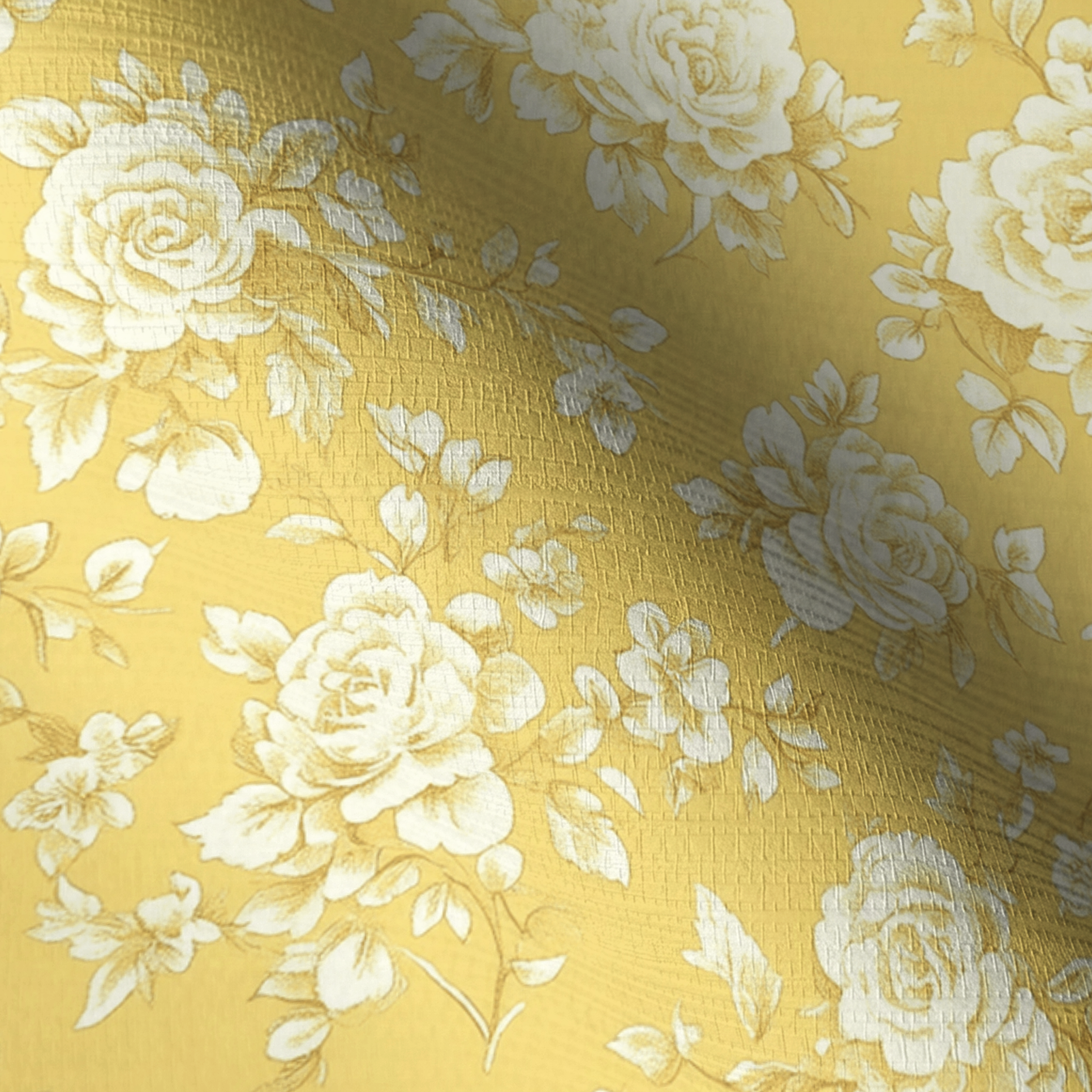 Buttercream Rose Faux Grasscloth Wallpaper