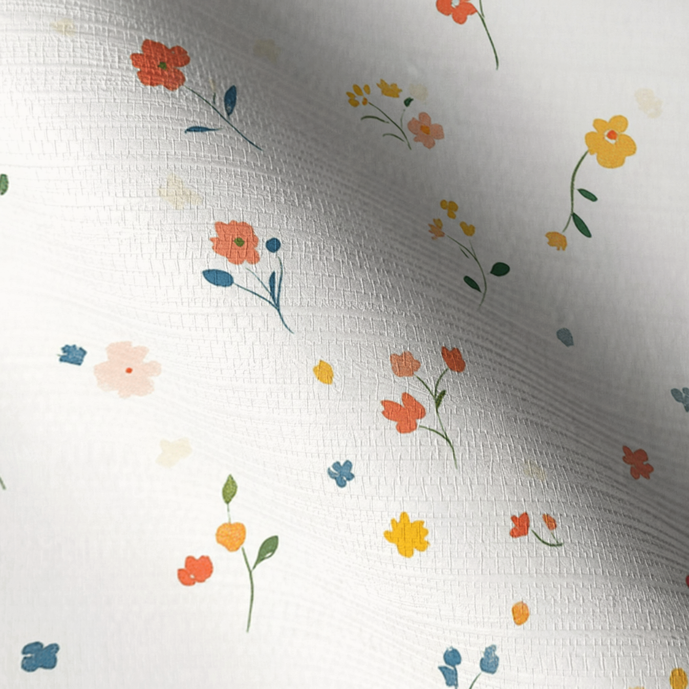 Buttercup Blooms Faux Grasscloth Wallpaper