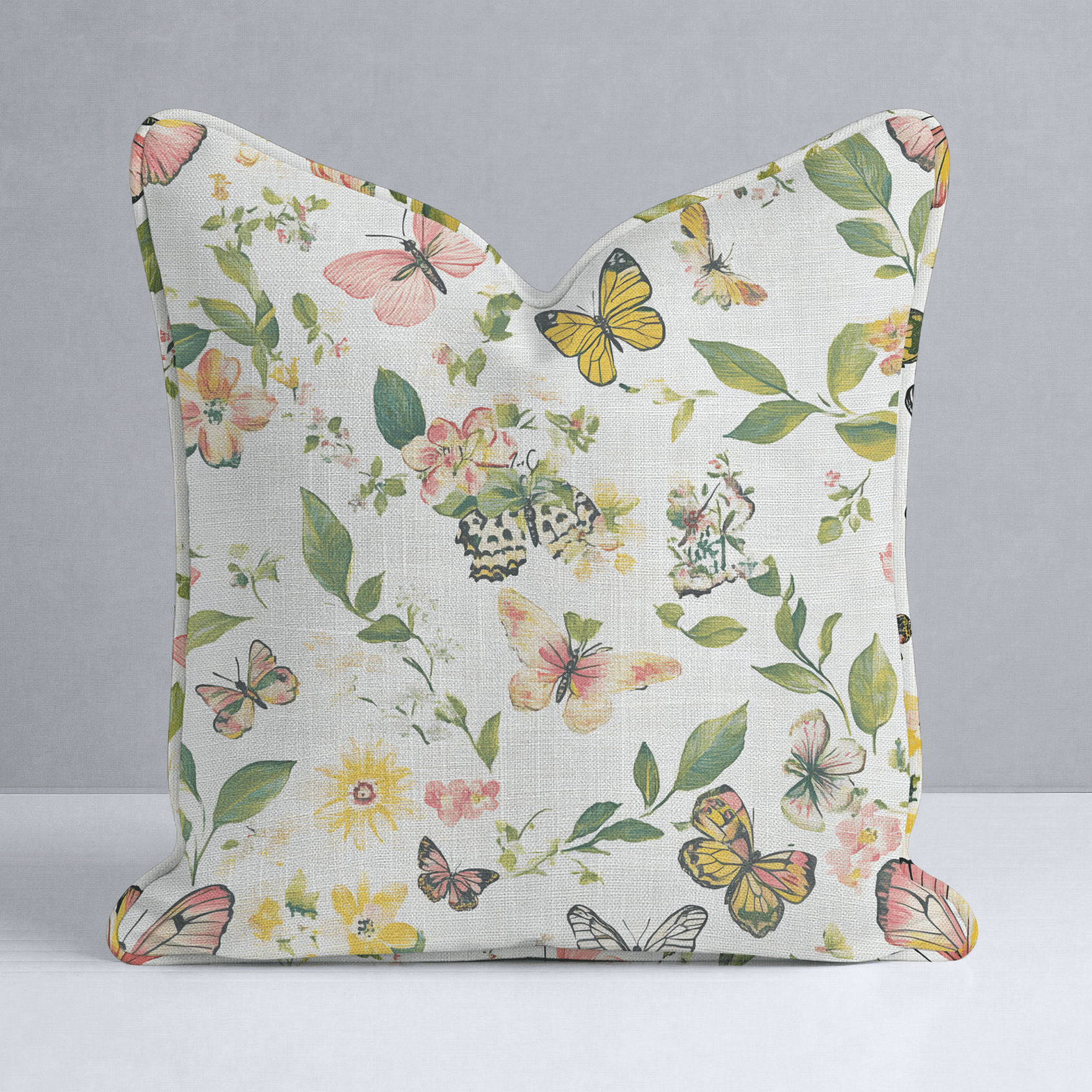 Butterfly Meadow Throw Pillow - Lemon Park