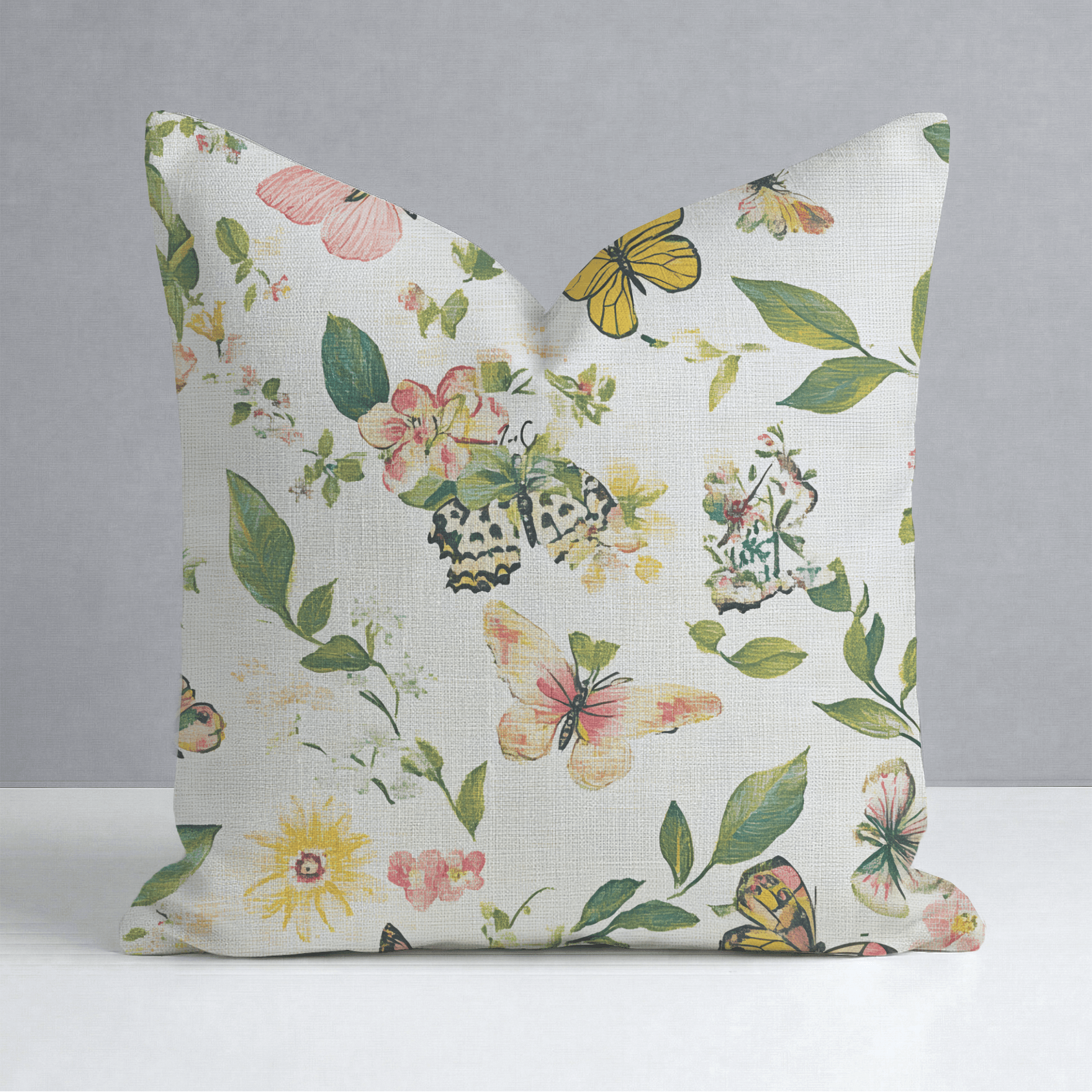 Butterfly Meadow Throw Pillow - Lemon Park