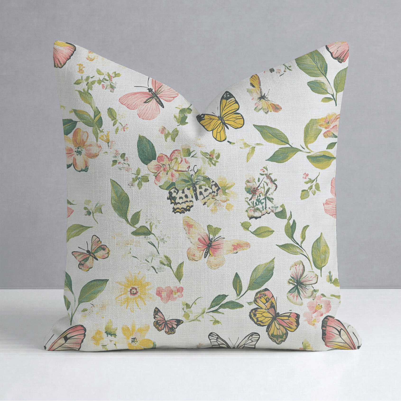 Butterfly Meadow Throw Pillow - Lemon Park