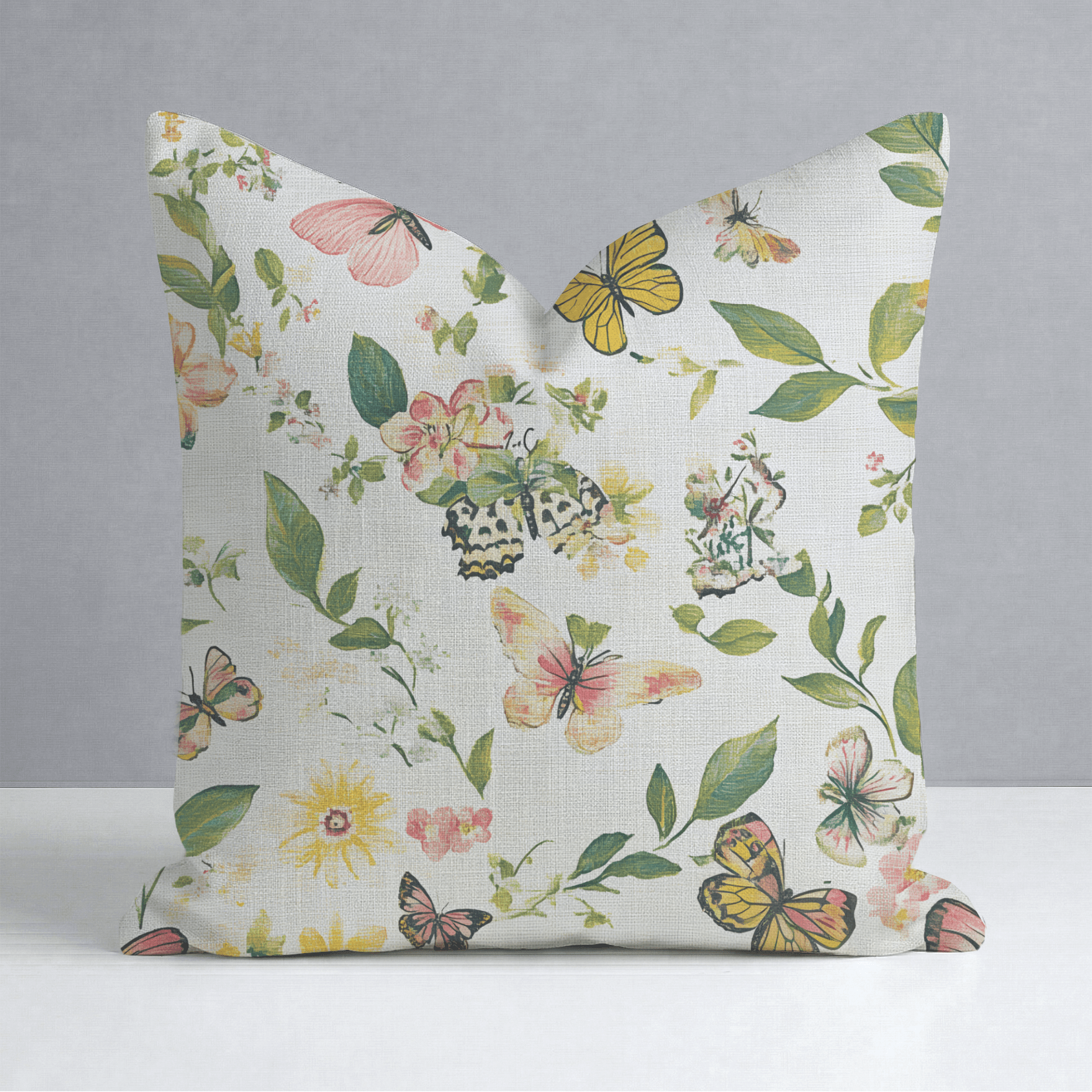 Butterfly Meadow Throw Pillow - Lemon Park