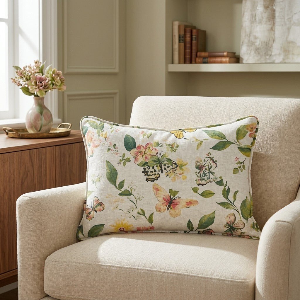 Butterfly Meadow Throw Pillow - Lemon Park