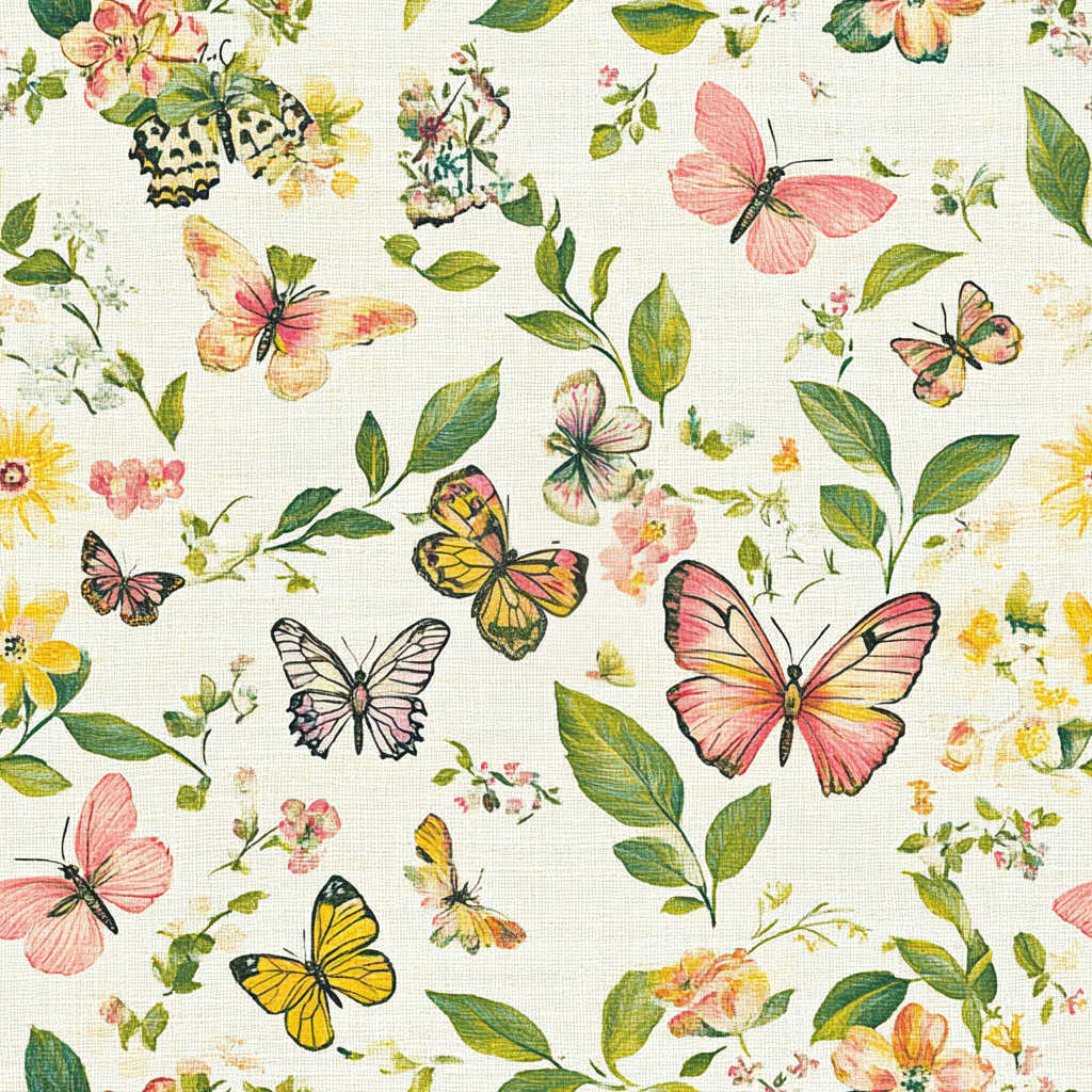 Butterfly Meadow Wallpaper - Lemon Park
