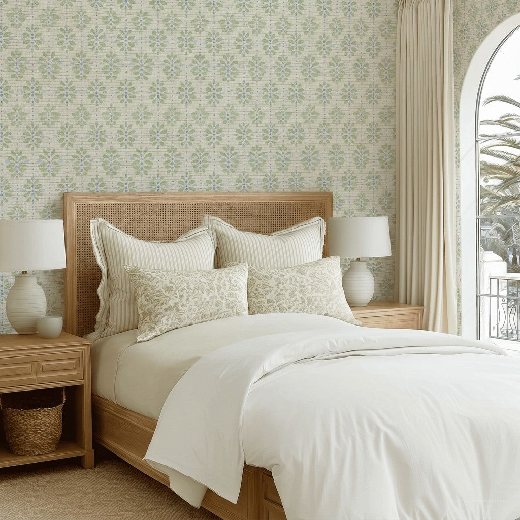 Rose Tea Faux Grasscloth Wallpaper