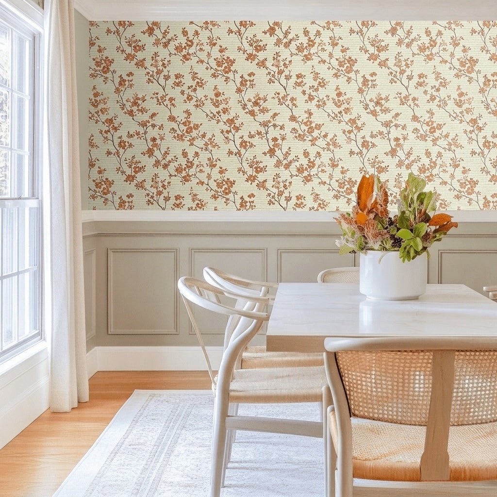 Cabin at Dawn Faux Grasscloth Wallpaper - Lemon Park