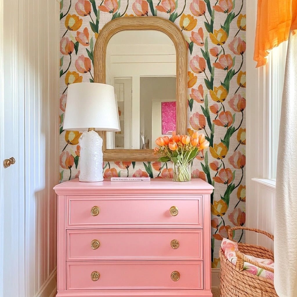 Calla Faux Grasscloth Wallpaper - Lemon Park