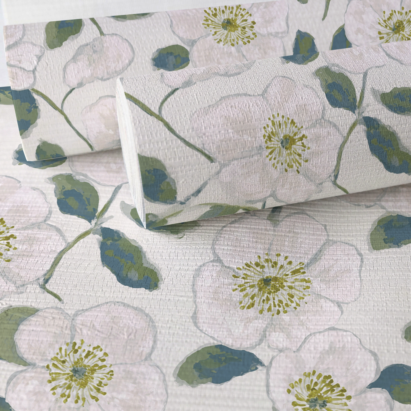 Camellia Coast Faux Grasscloth Wallpaper