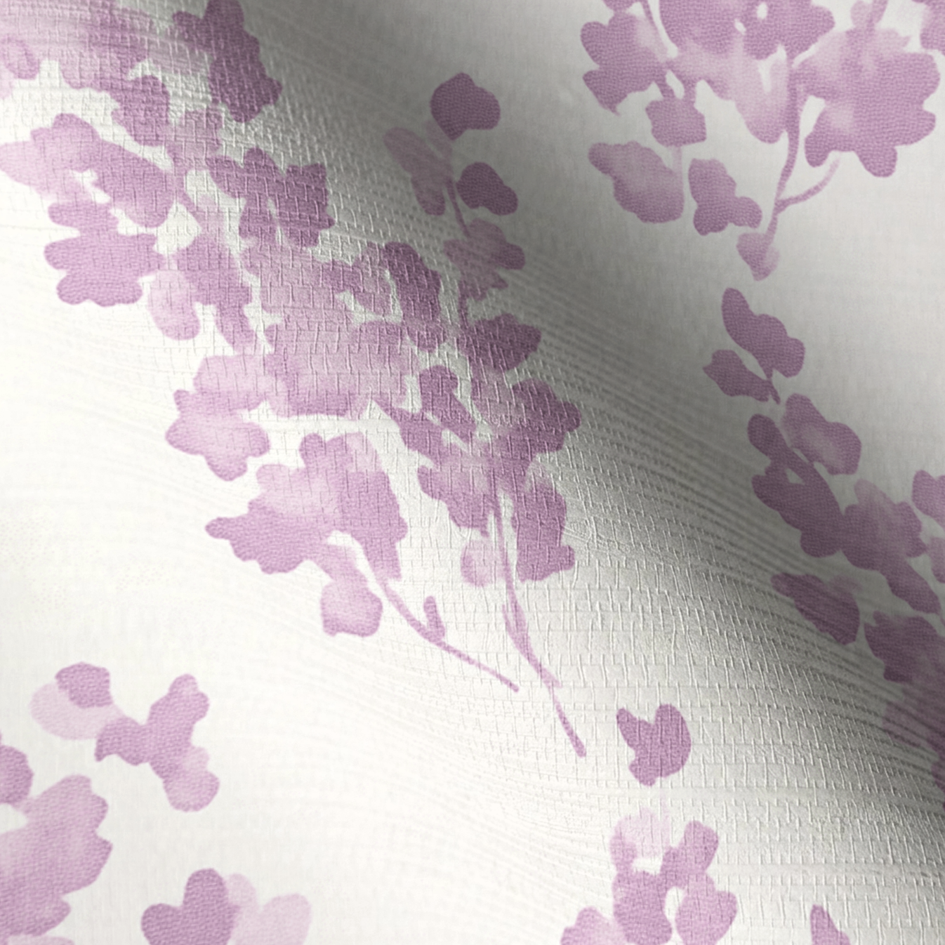Lilac Stems Faux Grasscloth Wallpaper