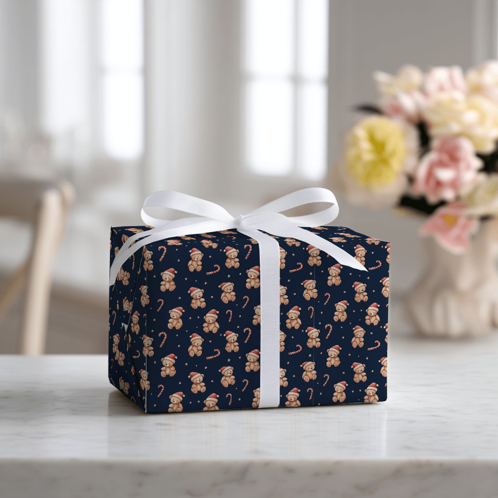 Candy Cane Bear - Wrapping Paper - Lemon Park