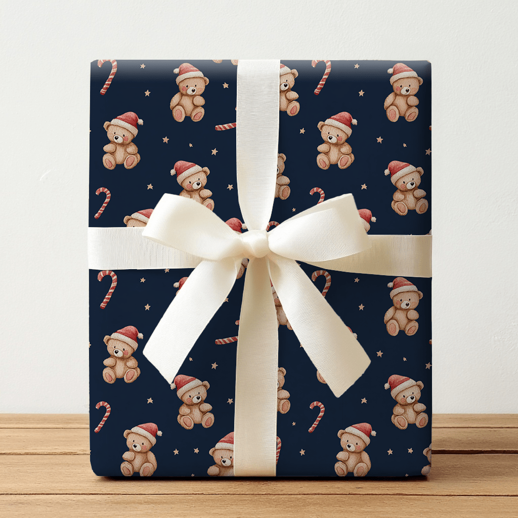 Candy Cane Bear - Wrapping Paper - Lemon Park